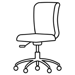 Office chair with wheels line art vector illustration 