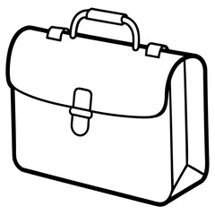 Briefcase line art vector illustration 