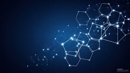 Fototapeta premium Abstract network design with glowing polygons.