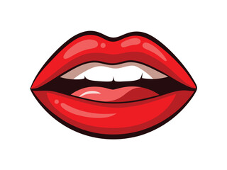 Red Lipstick Kiss Symbols and Emotions Clipart