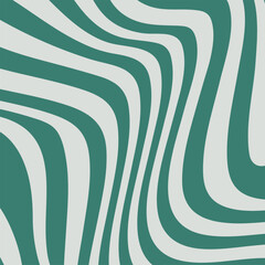 Abstract Wavy Green Line Pattern on White Background with Optical Flow Effect