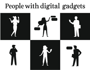 people talking with each other graphics illustration set