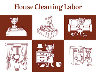 Cleaning Icons vector illustration set 