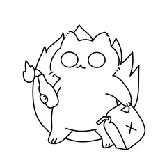 Vector illustration of funny chaos cat 