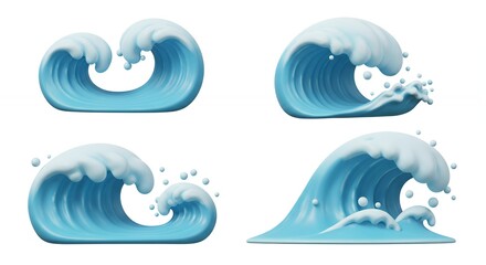 Ocean wave illustrations