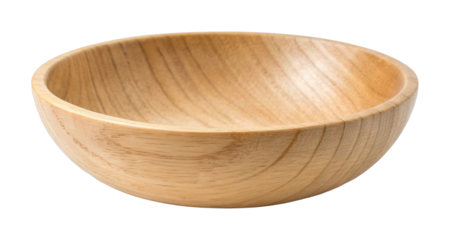 Natural wooden bowl with smooth texture and rounded design