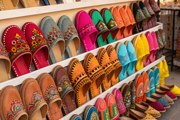 Obraz premium colorful moroccan slippers