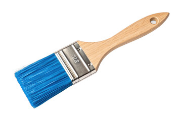 Wood handle paintbrush with blue bristles for art and craft projects