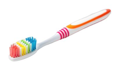 Colorful toothbrush with multi-colored bristles