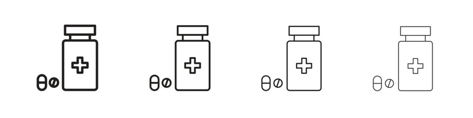 Fototapeta premium Medicine bottle icon vector illustration. EPS 10 editable vector.