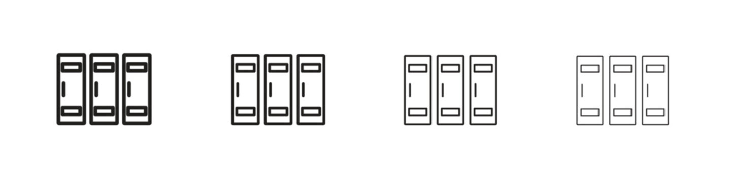 Lockers icon elements. A modern flat and line icons set