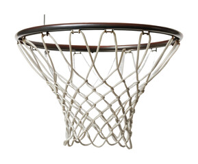Close-up of a basketball hoop and net in focus