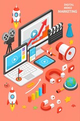 Digital marketing strategy and growth visualizing online business success with modern tools and concepts