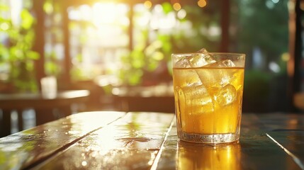 Refreshing Iced Tea on a Wooden Table, perfect for summer vibes