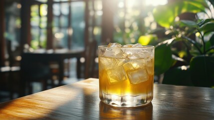 Refreshing Iced Tea in a Glass, Perfect for Summer Relaxation an