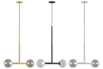 JUNIP 02-001 , Brass -Black-Silver / Clear crystal , Elegant Lighting Fixture Against black bachground	