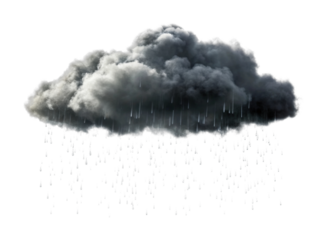 Dark rain cloud with raindrops falling