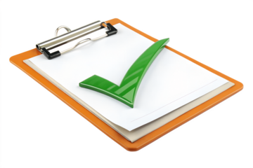 A blank clipboard with a check mark and pen, ready for business notes or school plans