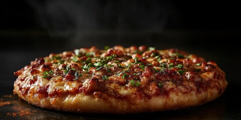 Freshly baked delicious pizza perfect for restaurant menus and f