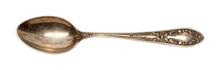 Elegant vintage silver spoon with intricate handle design