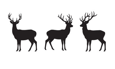 Majestic deer silhouette in black and white