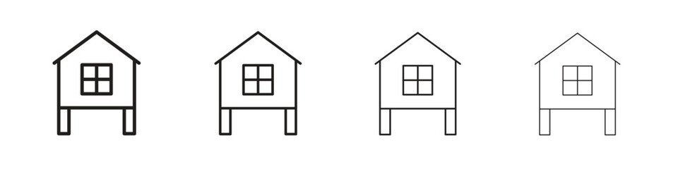 Chicken coop icon vector illustration. EPS 10 editable vector. © Bell