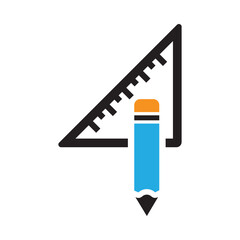 Ruler, pencil, pen, ruler and pencil icon