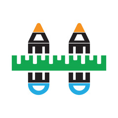Ruler, pencil, pen, ruler and pencil icon