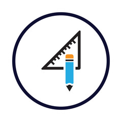 Ruler, pencil, pen, ruler and pencil icon