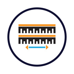 Ruler, scale, equipment, ruler icon