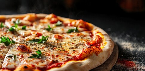 Freshly Baked Pizza for Menu Design, Social Media, and Culinary