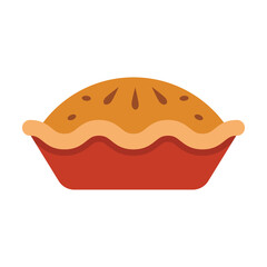 Pie flat vector illustration on a white background
