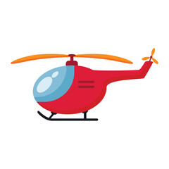 Helicopter flat vector illustration on a white background