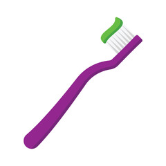 Toothbrush and paste flat vector illustration isolated on white background