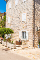 Fototapeta premium Street view of Perast town in Montenegro