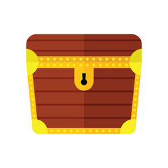 Treasure chest flat vector illustration on white background