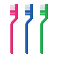 Toothbrush flat vector illustration isolated on white background