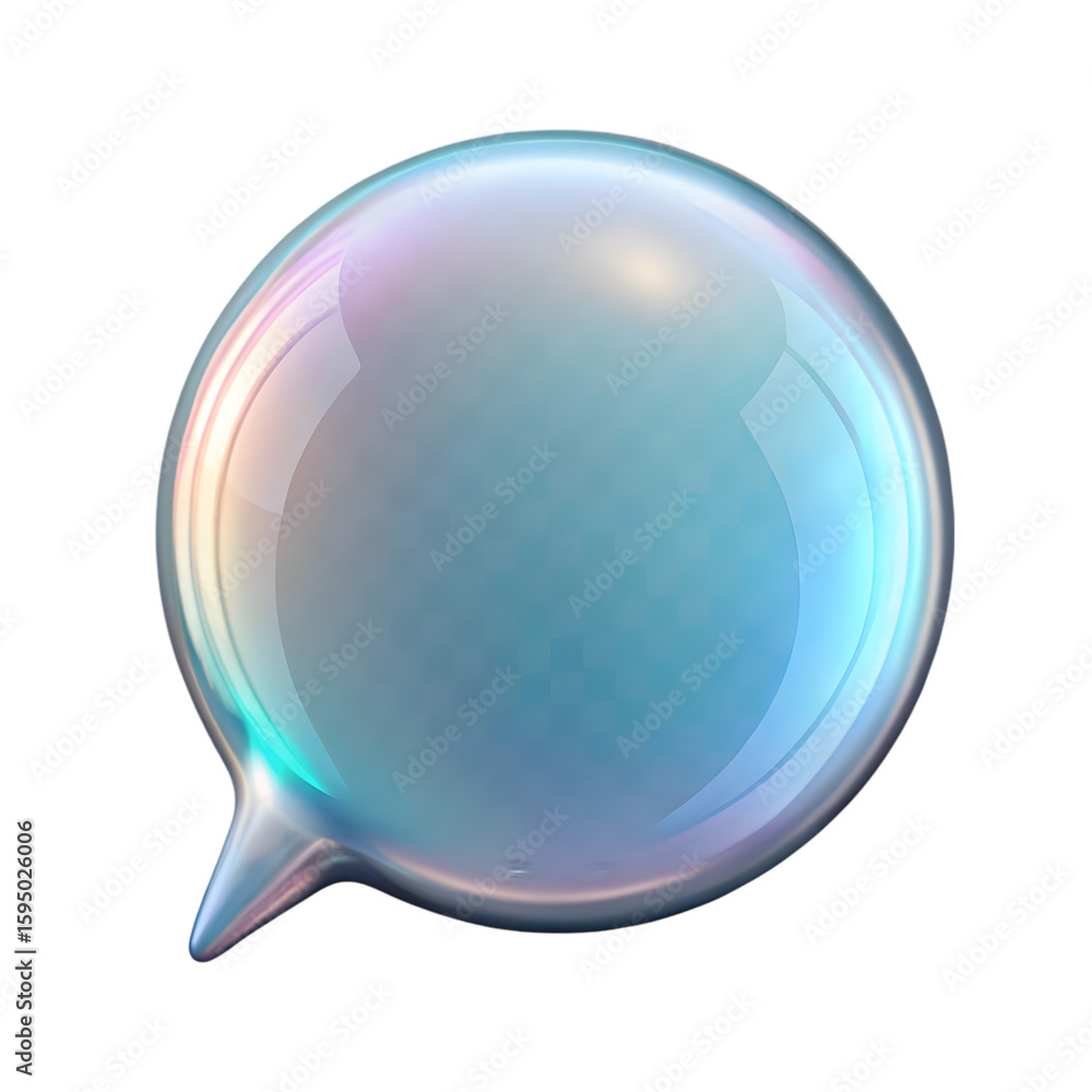 Poster bubble speech chatting front view 3d illustration rendering icon on transparent background for messa