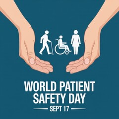 World patient safety day september 17 hands protecting people