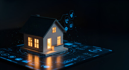 Innovative smart home technology integrated with futuristic digital interface