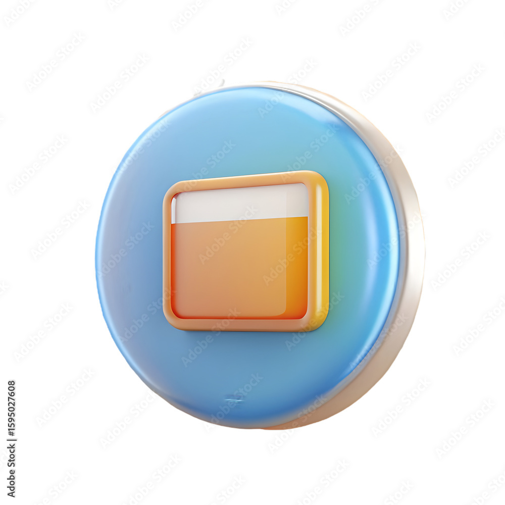 Poster side view 3d rendering icon illustration on transparent background for general visual applications