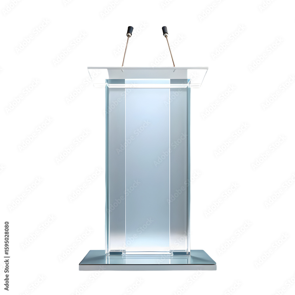 Poster podium template front view 3d rendering illustration icon on minimal transparent background asset
