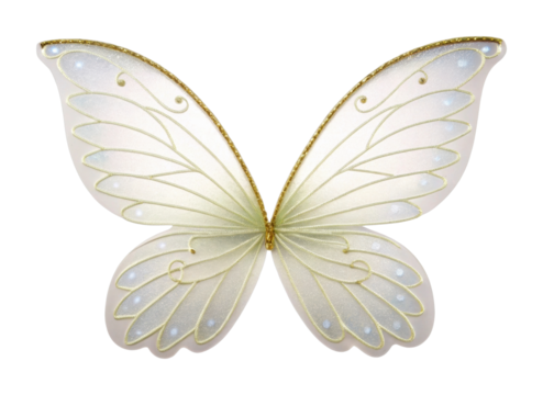 Elegant white butterfly with delicate golden patterns