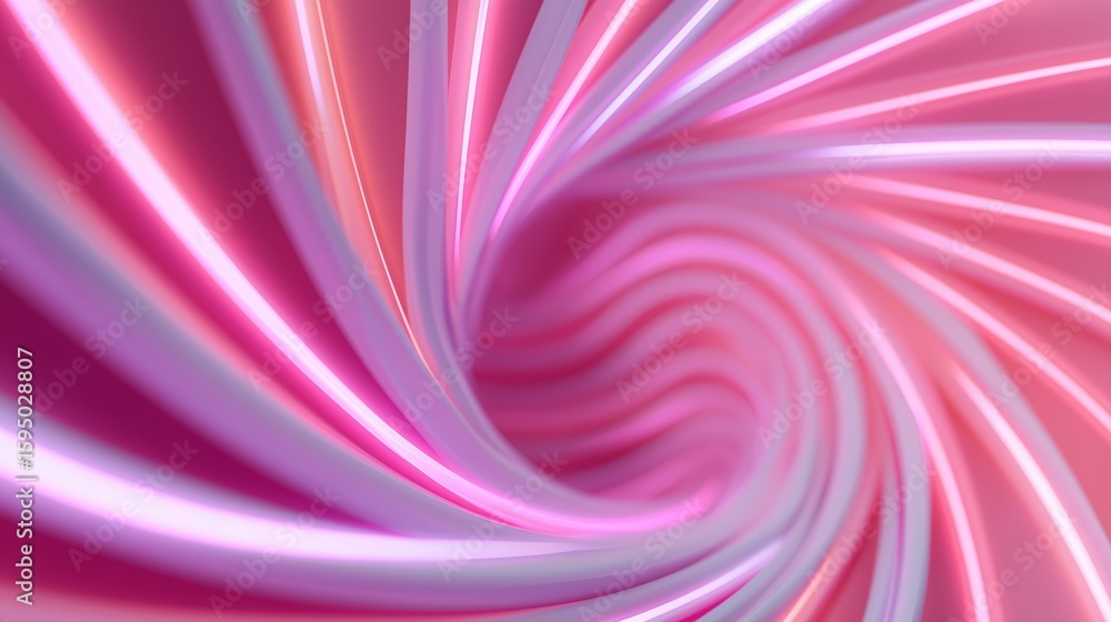 Poster swirling patterns in vibrant pink and white colors create a mesmerizing visual effect in a digital r