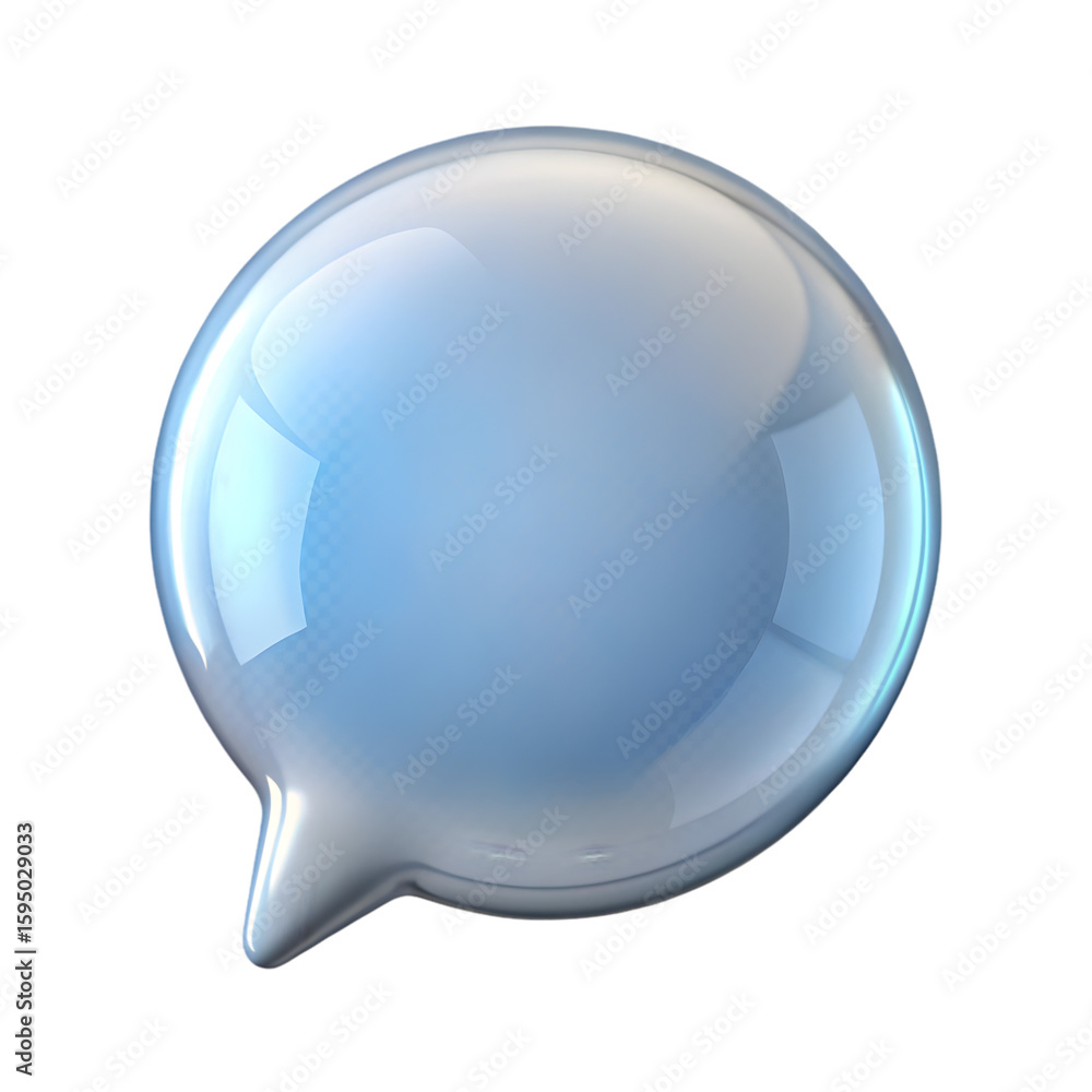 Poster bubble speech information side view icon 3d rendering illustration on transparent background asset