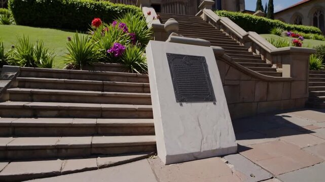 Staircase leading to St. Francis Xavier's Cathedral in Geraldton, Western Australia