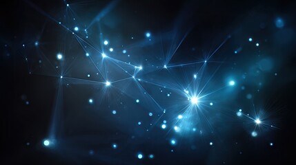 Network of luminous points against a dark background.