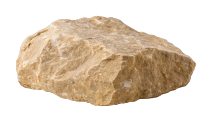 Natural rough limestone rock on display