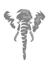 Stylized vector illustration of an elephant head