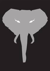 Stylized vector illustration of an elephant head